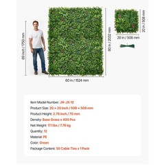 12PCS 20x20in Artificial Boxwood Panels, Greenery Wall for Wedding & Garden