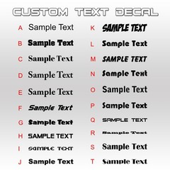 Custom text die-cut no background Lettering name car decal Vinyl waterproof v3