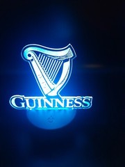 Edge Lit Tabletop Sign, Multi-Colored LED, Laser Etched, Night Light Guinness