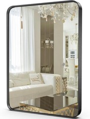 24×36 inch Home Black Bathroom Wall Mirror Metal Frame Rectangular Vanity Mirror