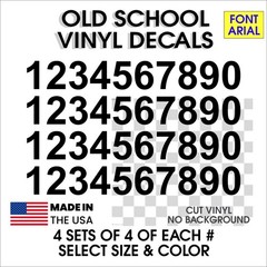 0-9 Numbers Vinyl Sticker Decals Set of 40 – Select Color & Size 1″ to 4″