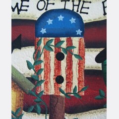 NWT Land of the Free Home of the Brave Wall Plaque with Hooks 12-1/4″ Square