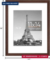 upsimples 11×14 Picture Frame, Display Pictures 8×10 with Mat or 11 x 14 Without