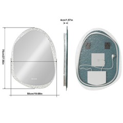 Irregular Wall LED Mirror Clear-crystal Glass Frame Vanity Mirror with Backlit