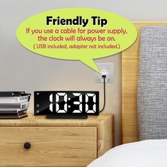 LED Digital Alarm Clock for Bedroom, Plug in Clocks with Dual Alarm/Snooze