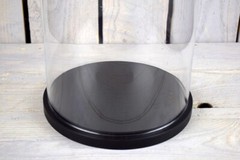 Medium Glass Dome Display Cover Cloche Black Base Height 30 x 20 cm