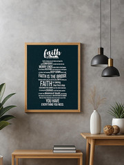 Faith Moves Mountains – Motivational Wall Art, Inspirational Quotes Wall Art, Id
