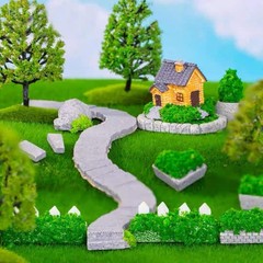 6 x 6 Inch Fake Grass Decor – 8 Pack for Miniature Garden & Crafting Projects