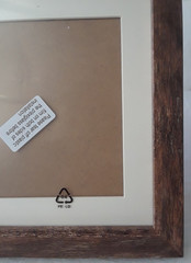 Walnut Colored Wood Frame Tabletop Under Plex Glass – New 8 x 8 in NEW