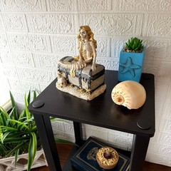 Mermaid Skeleton Figurine Pirate Treasure Chest Resin Statue 8 in Decor