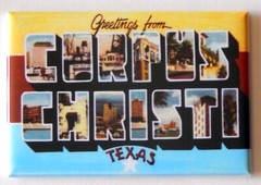 Greetings from Corpus Christi Texas FRIDGE MAGNET travel souvenir style C