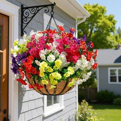 24 Bundles Artificial Flowers UV Resistant Silk Faux Petunia Morning Glory for G
