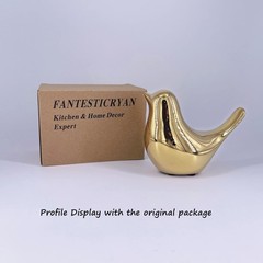 Modern Gold Small Bird Statues Chic Home Decor Figurines for Any Room