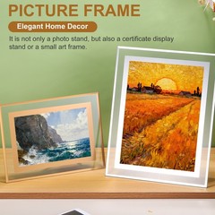 8.9 x 6.9 Inch Glass Photo Frame Vertical or Horizontal Picture Frame Silver