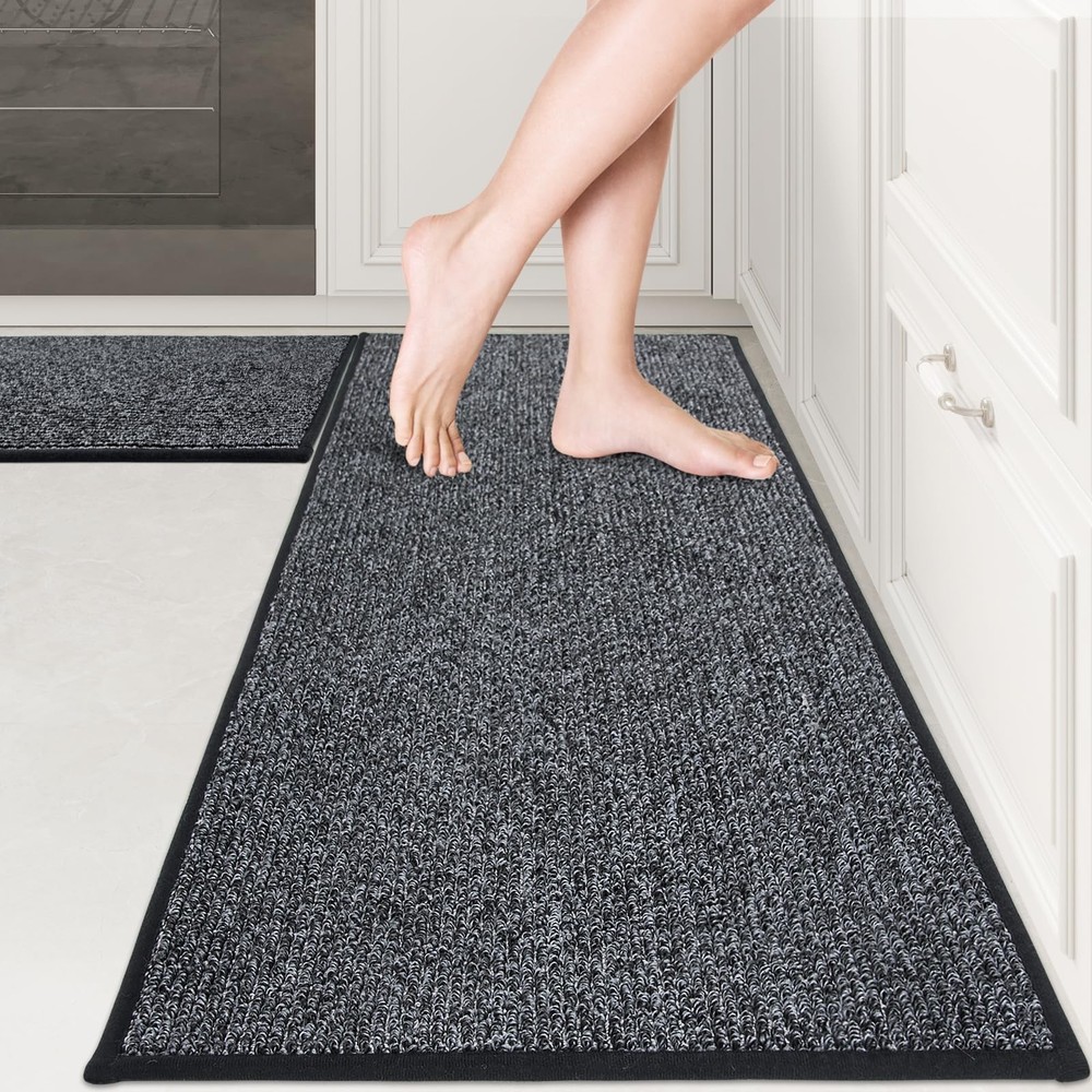 PURRUGS Machine Washable Kitchen Rug Set [2 PCS] (17″ x 30″+ 17″ x 48″), Non-…