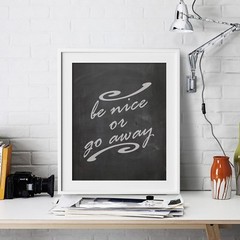 Be Nice Inspirational Wall Art Print Motivational Quote Poster Decor Gift Home