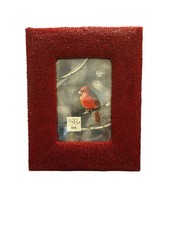 Boho Studio Nova «Festive Bead» red beaded picture frame NWOT
