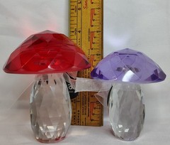 Vidali Collection Glass Crystal Cut Art Deco Mushrooms Lot of 2