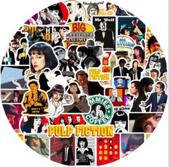 Pulp Fiction Stickers 50pk Mixed Movie Themed Pulp Fiction Random Funny Stickers