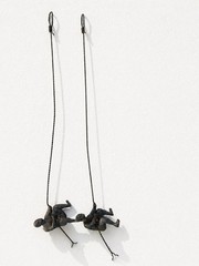 Bronze Style Global Views Climbing Man Wall Sculptures Lot of 2 Inches 42”long