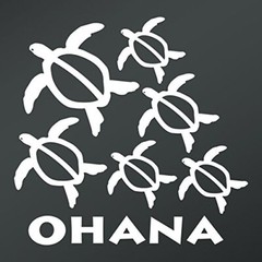 CMI DD903 Ohana Hawaiian Sea Turtle Family with 4 Babies Decal Sticker |