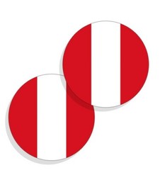 Peru Flag Stickers Flag Decals Vinyl Stickers Round Set of 4 Peruvian Flag