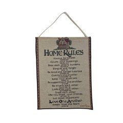Home Rules Bible Verses Tapestry Wall Hanging Carole Taylor Gods Word Biblical