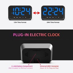 Small LED Digital Clock for Bedroom, Loud Alarm Clock for Heavy Sleepers Adul…