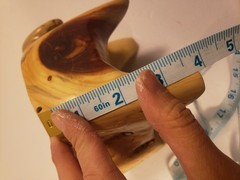 Carved Wood Round Catch-All Dish Bowl Stand Pedestal Freeform 6×4″ Asymmetrical