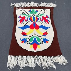 Vintage PA Dutch Afghan Throw 65” x 42” in Handmade 1980s Hex Sign Bird Heart