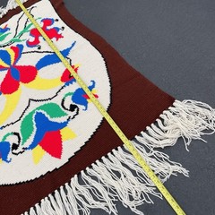Vintage PA Dutch Afghan Throw 65” x 42” in Handmade 1980s Hex Sign Bird Heart