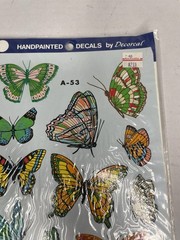 VTG 1981 Decoral Hand Painted Decals – Multi-color Butterfly A-53 Craft Stickers
