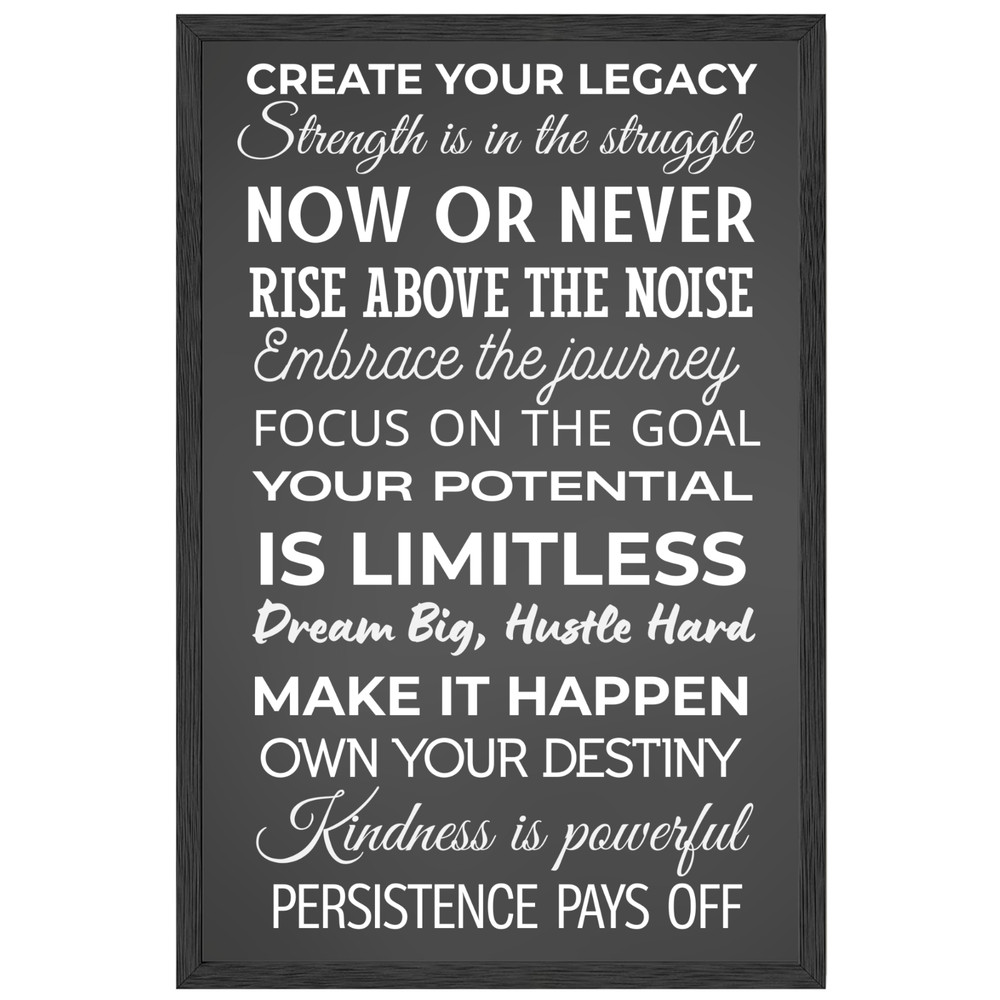 Create Your Legacy Motivational Wall Art Framed Poster 11×17 Office Home Decor