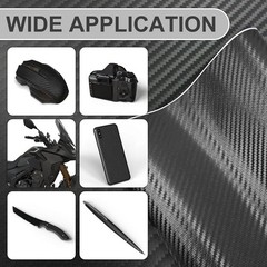 3D Black Carbon Fiber Vinyl Wrap Car Wrap Film Roll Air-Release Bubble-Free