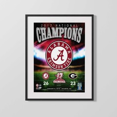 Alabama Autograph Print – Crimson Tide – 2017 National Champions 26-23