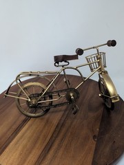Vintage Bicycle Sculpture, Table Top or Shelf, Steel & Wood 14″ Hand Made