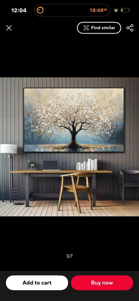 Tree Nature Painting Wall Art, Horizontal Multicolor for Living Room Bedroom