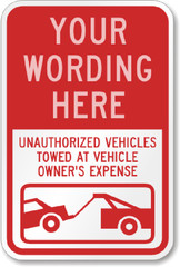 Parking Tow Sign Custom Weatherproof Aluminum 8×12 Inches Outdoor Use