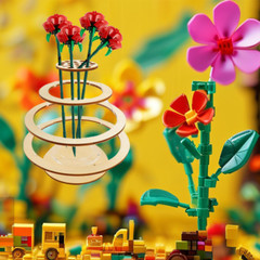 7 in Wooden Acrylic Puzzle Flower Vase Home Decoration for Bouquet Building Set