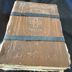 Antique 1923 Decorative Book Gothic Primitive Aged Worn Vintage Shelf Decor