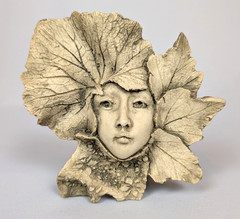 Unbranded Man Woman Face Woodsy Leaf Mask Mythical Cast Hanging Wall Decoration