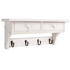Emfogo Coat Hooks Wall Mounted, Rustic Wood Coat Rack Wall Mount Shelf with H…