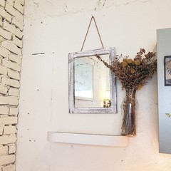 Rustic Wall Mirror Rectangular Wood Frame Bathroom Bedroom Living Room Decor