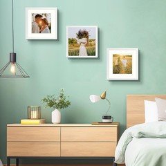 12×12 White Picture Frame 8×8 Mat Plexiglass Gallery Wall Frame 30×30 cm Prints