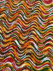Handmade Crochet Chevron Pattern Blanket Afghan Fall Colors Scallop 63″ X 43″