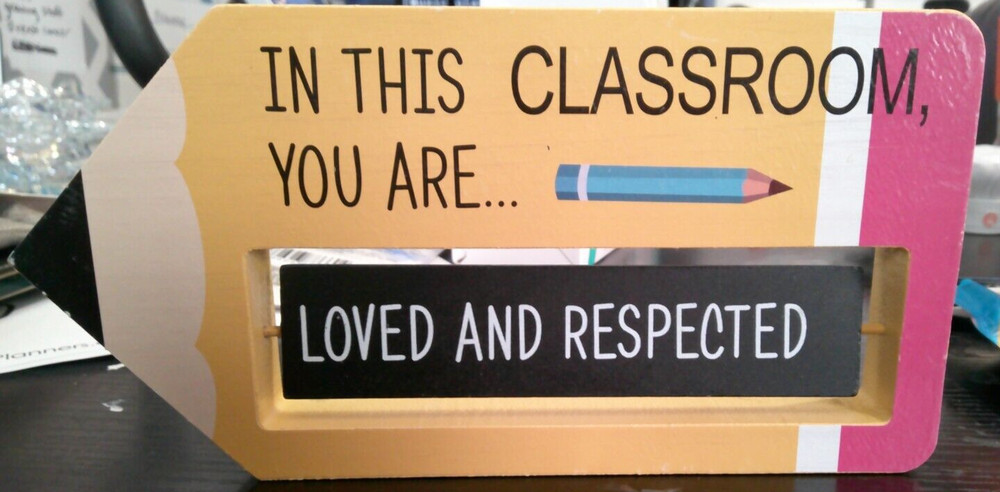 NEW wooden PENCIL SHAPE IN THIS CLASSROOM WE ARE… tabletop decoration block