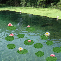 6Pcs Fake Lily Pads, 3 Sizes Floating Artificial Lily Pads Decorations