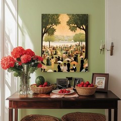 Juneteenth Celebration Canvas Wall Art: African American Retro Park Artwork