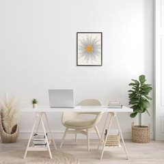 Art Deco Summer Sun Geometric Line Bursts by JJ Design House LLC Black Framed Gi
