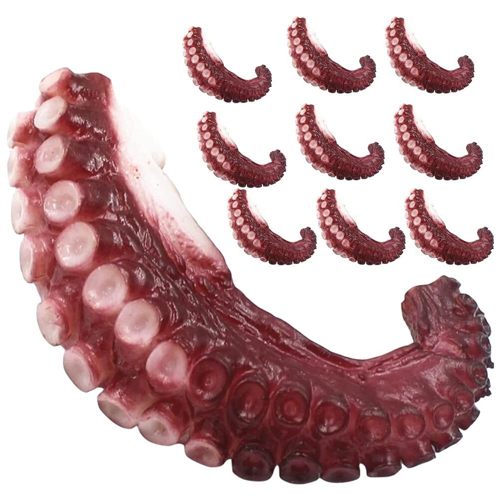 10 Pcs Artificial Octopus Realistic Octopus Tentacle Model Simulation Sea Foo…